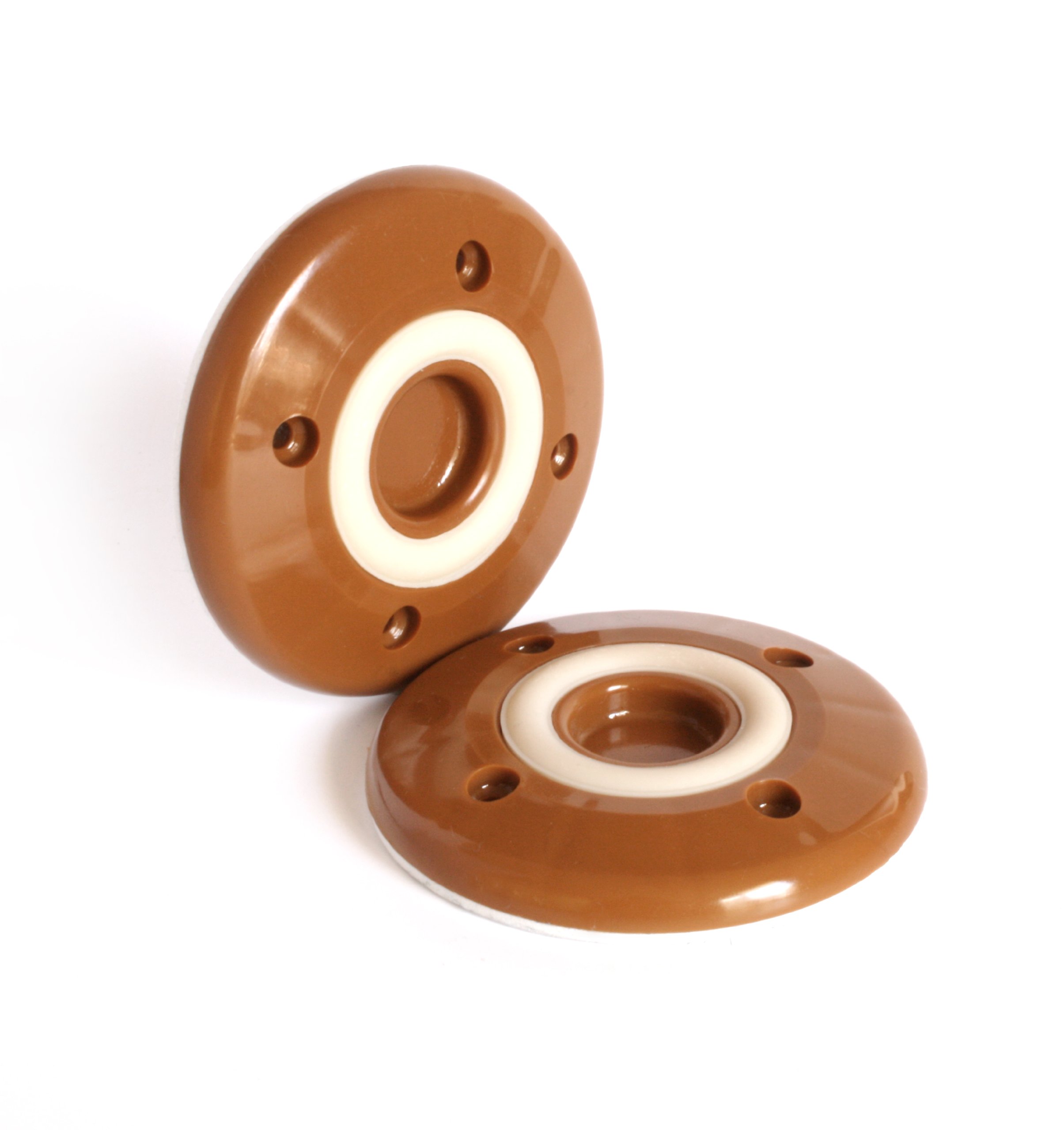 Non-Slip Furniture Grippers CB822 - 4 Pack Round Floor Protectors for Chair & Table Legs (3-1/4 Inch, Caramel) - Prevent Scratches & Noise on Hardwood Floors