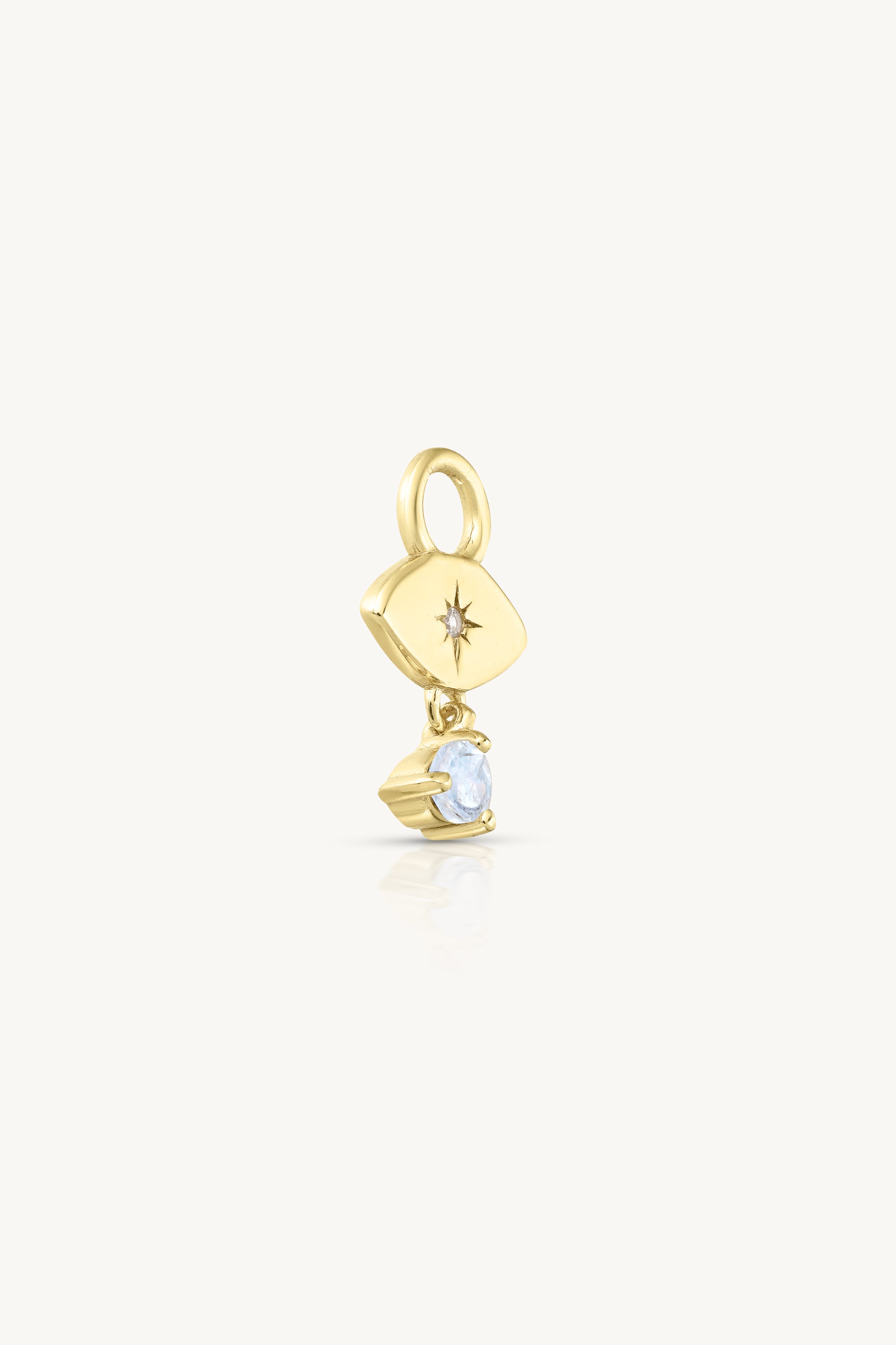 Vega Moonstone Gold Charm Pendant Necklace - Elegant Healing Crystal Jewelry for Women - Perfect for Gifts, Meditation & Spiritual Energy