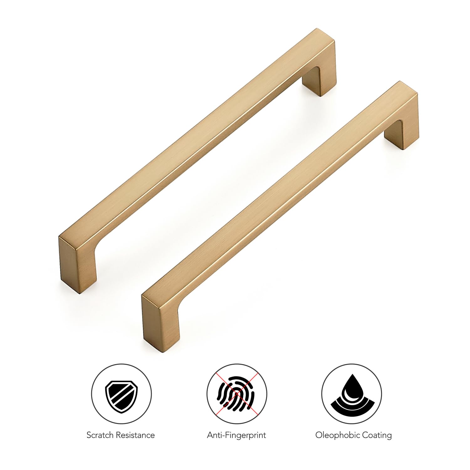 Ravinte 10 Pack 5 Inch Square Cabinet Handles - Champagne Bronze Drawer Pulls for Kitchen Cabinets & Furniture - Durable Hardware for Home Renovation & DIY Projects