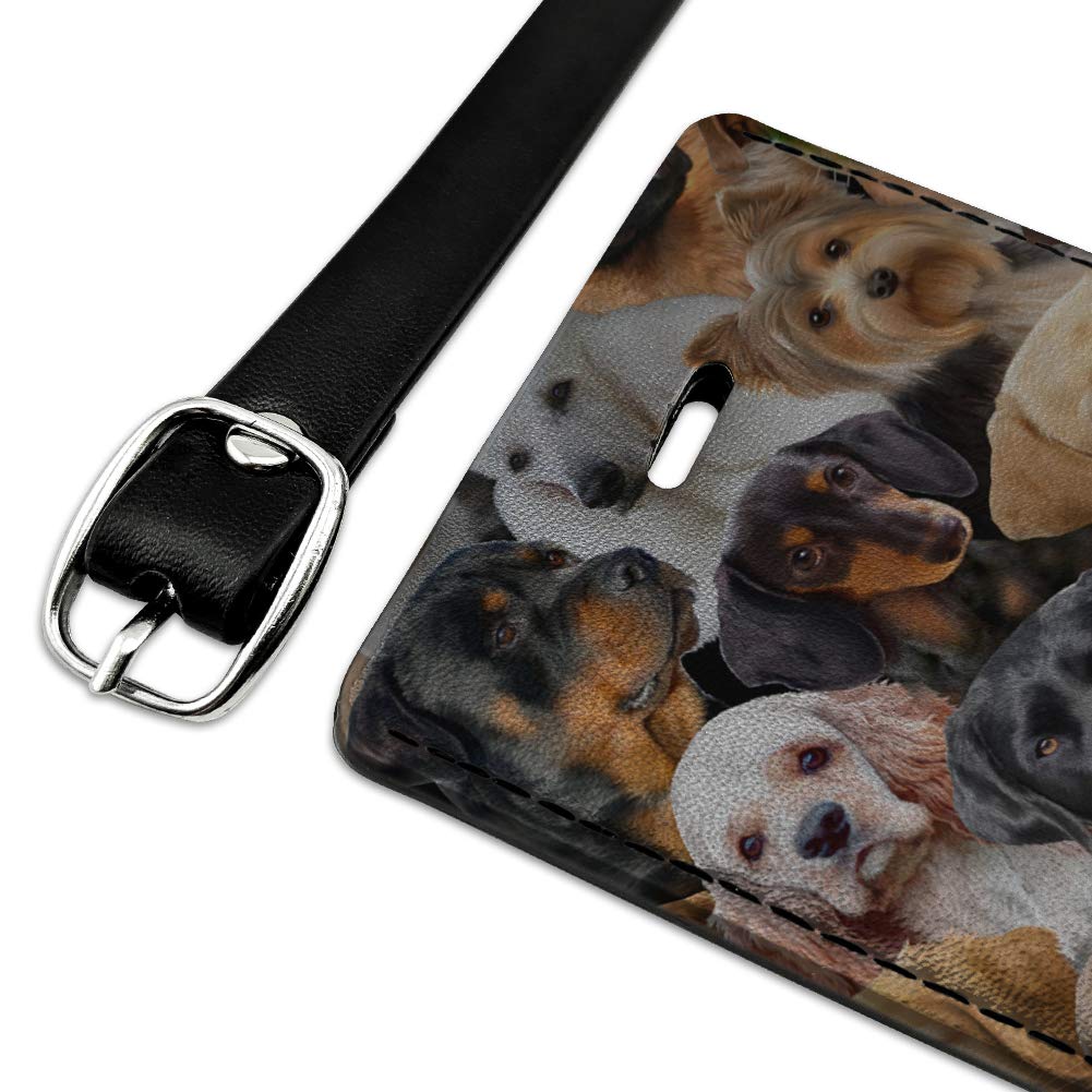 Durable Leather Dog ID Tag for Retrievers, Dachshunds & Poodles - Personalized Pet Name Tag with Rectangle Shape - Perfect for Travel, Luggage & Pet Collar Identification