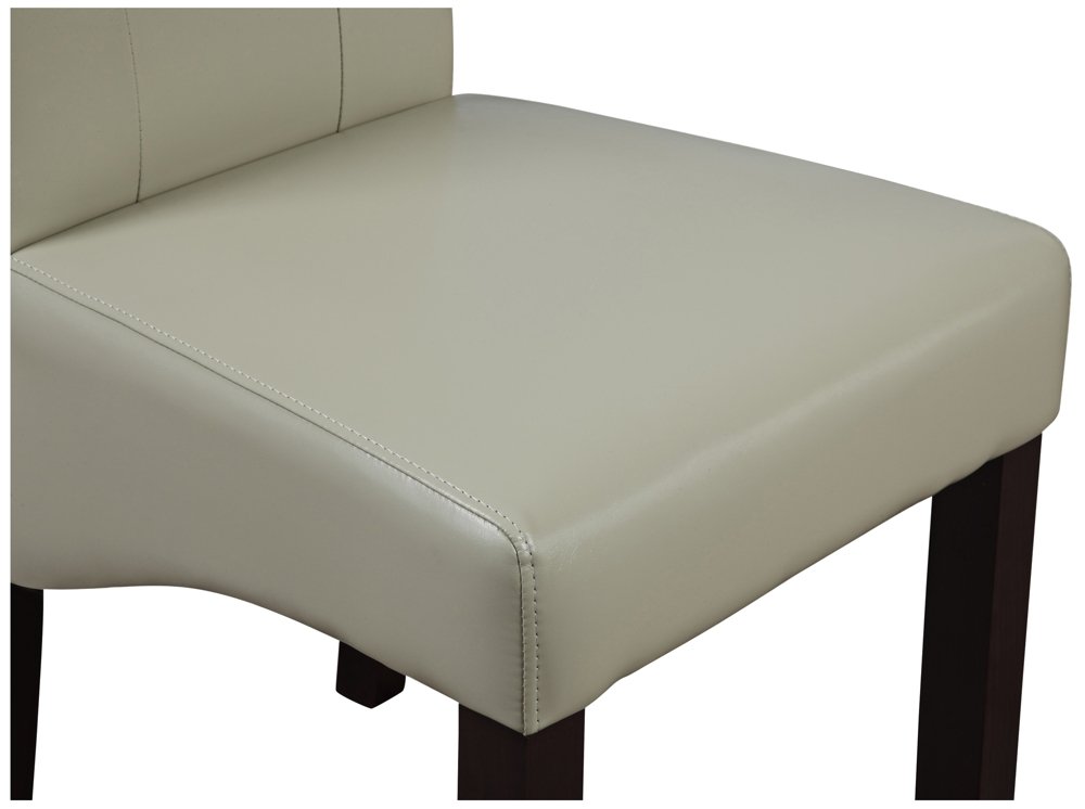 SIMPLIHOME 2-Piece Cosmopolitan Dining Chair Set - Satin Cream Vegan Leather Upholstered, Curved Back Tufted Parson Chairs (26