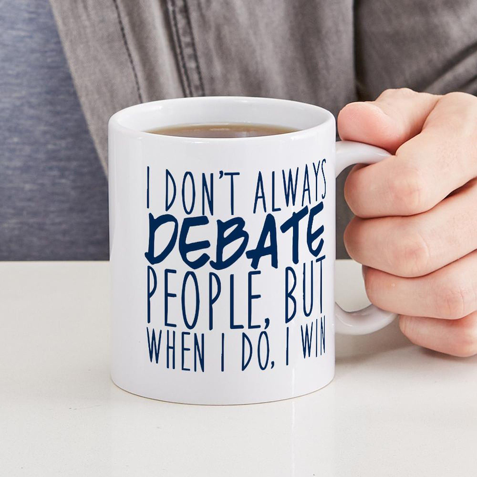 Debate Winner Mug - 11 oz (325 ml) Ceramic Coffee Cup with Handle - Perfect for Office, Gifts & Political Debate Parties | Funny & Motivational Coffee Mug