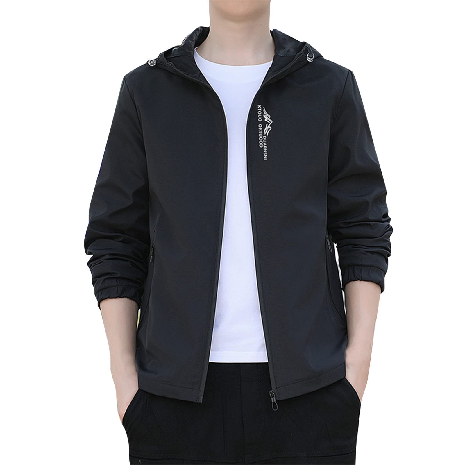 Men's Casual Long Sleeve Hooded Jacket with Pockets - Warm Synthetic Coat for Autumn & Winter | Outdoor Activities, Workwear, Daily Fashion