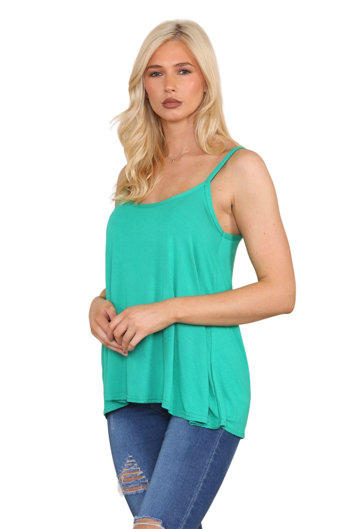Janisramone® Women's Stretchy Sleeveless Camisole Tank Top - Soft Plain Summer Vest for Women | Perfect for Beach, Yoga, Casual Outfits & Layering