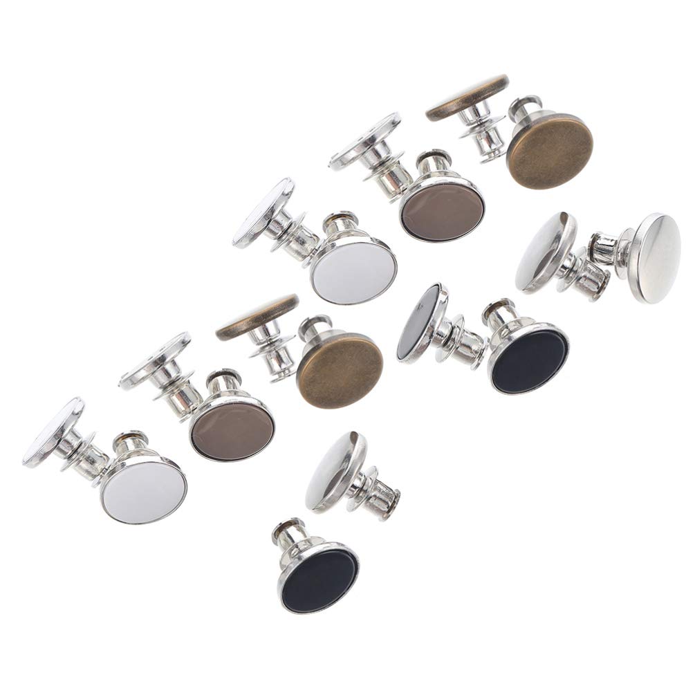 EXCEART Adjustable Jean Button Replacement - No Sew Metal Snap Tack Clips for Pants Waist Extension or Reduction - Perfect for DIY Clothing Repair & Instant Waist Adjustment