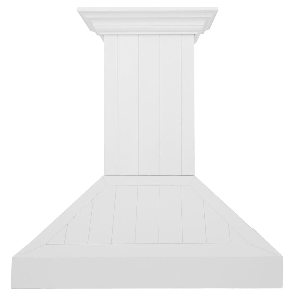 ZLINE 36 Inch Wooden Wall Mount Range Hood - Shiplap Bright White Finish (KPWW 36) | Powerful Kitchen Ventilation for Modern Farmhouse & Open Concept Homes