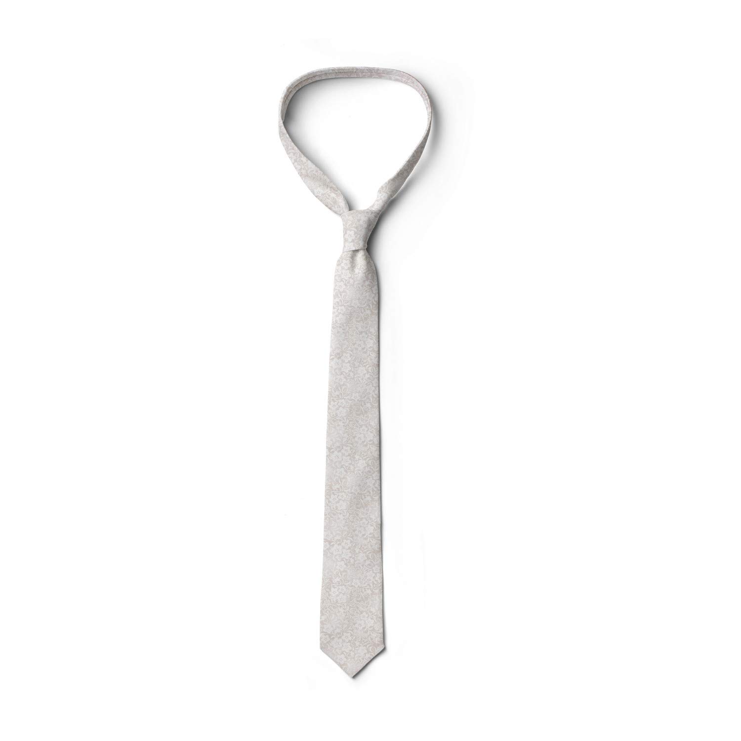 Ambesonne Silk Necktie for Men - Spring Blossoms Floral Pattern, 3.7