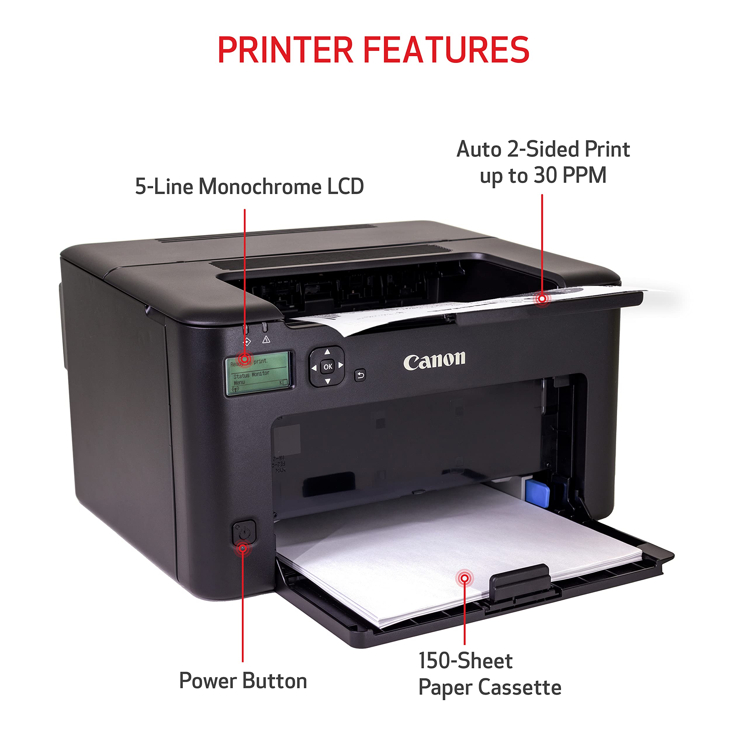 Canon imageCLASS LBP122dw Wireless Monochrome Laser Printer - 30 PPM, Duplex Printing, Mobile Ready for Home Office & Small Business | Perfect for Document Printing, Reports & Everyday Office Tasks