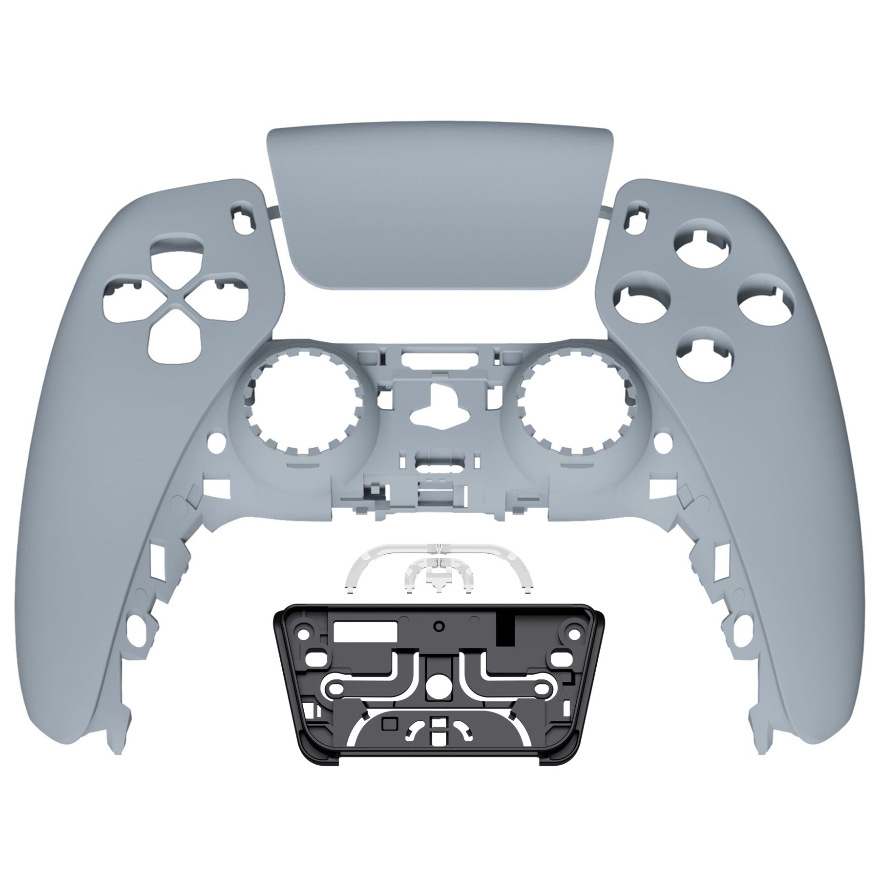 eXtremeRate PS5 Controller Front Housing Shell Replacement - Compatible with BDM 010/020/030/040/050 Models (New Hope Gray) | DIY Repair & Customization for Enhanced Gaming Experience
