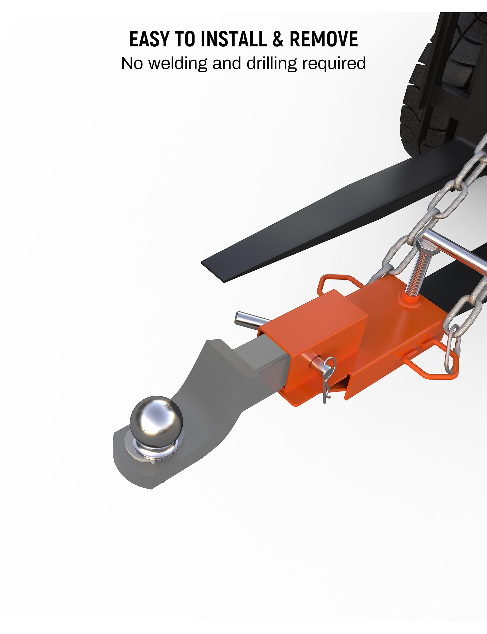 GARVEE 2 Forklift Trailer Hitch Attachment - Heavy Duty Towing Adapter with Safety Chain for Forklifts & Tractors | Perfect for Warehouse, Construction & Farm Equipment Hauling