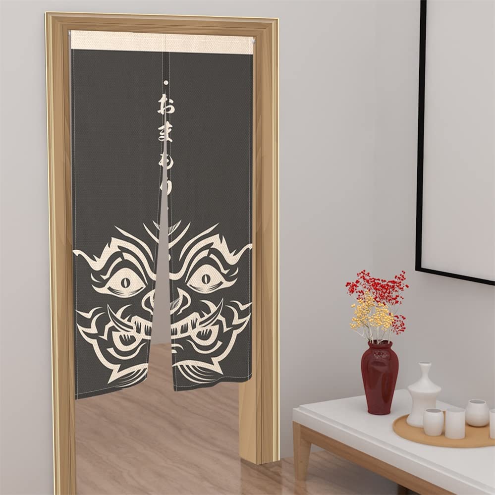 Traditional Japanese Noren Door Curtain - Ukiyoe Printed Tapestry for Doorway & Window Treatment - 33.5