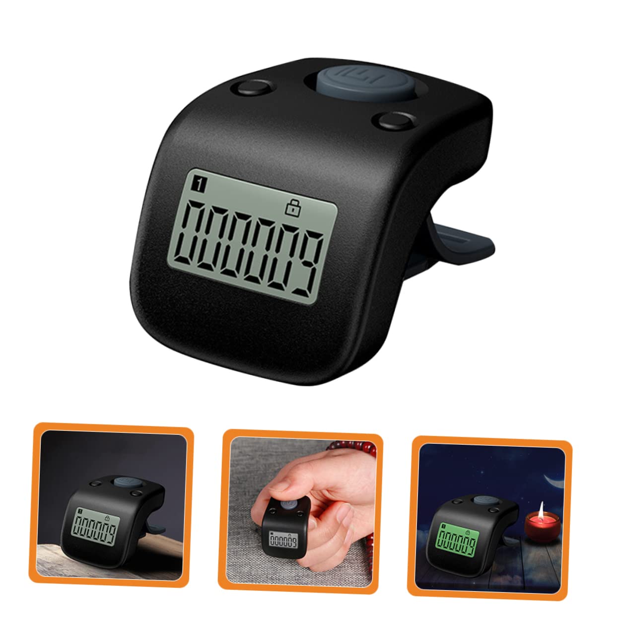 Kisangel Digital Hand Counter - Silica Gel Red Muslim Prayer Beads with LCD Display, Clicker Tally Counter for Tracking Prayers, Exercise Reps, Inventory & Events (Handheld Lap Tracker for Sports, Retail, Classroom)