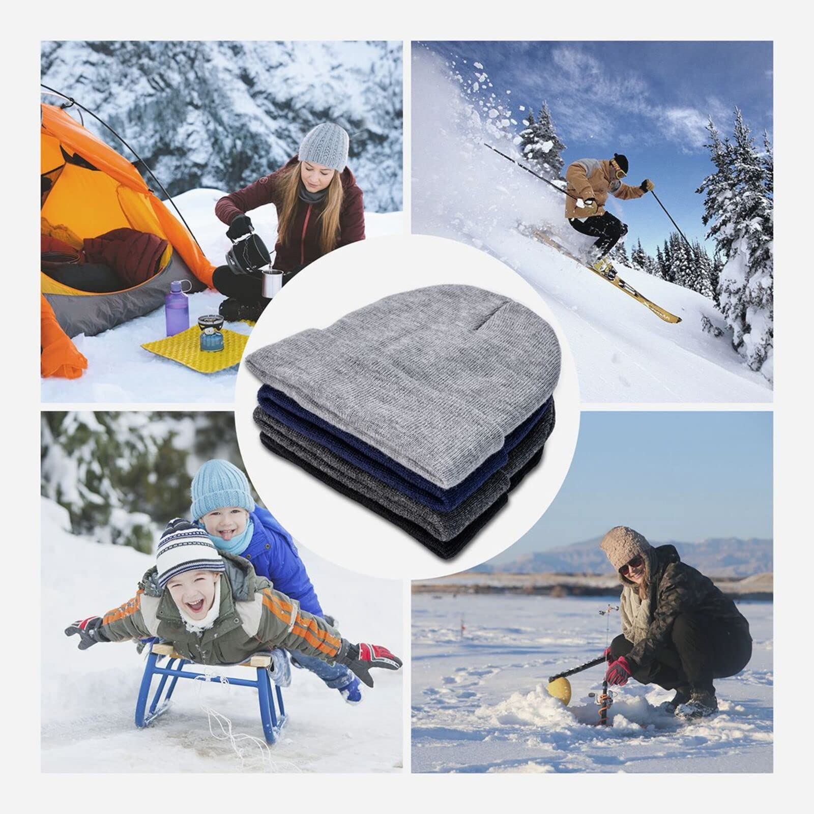 Custom Knit Beanies for Men & Women - Personalized Winter Hats with Text/Photo/Name - Warm Fleece-Lined Beanie for Skiing, Snowboarding & Outdoor Activities