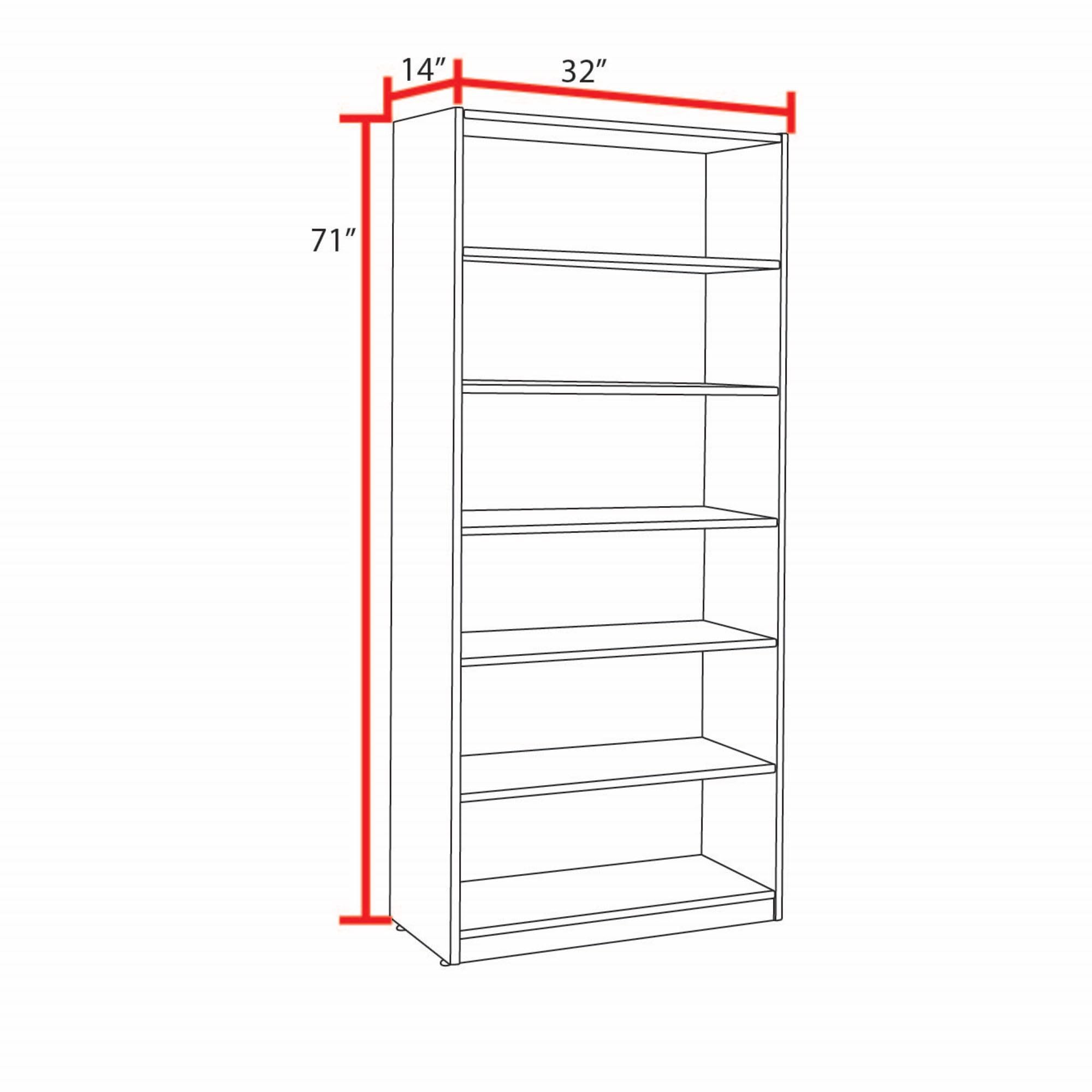 Regency High Bookcase Legacy - 71 Inch Solid Mahogany Wood Bookshelf for Living Room, Office & Library - Classic Tall Book Storage Furniture with Adjustable Shelves