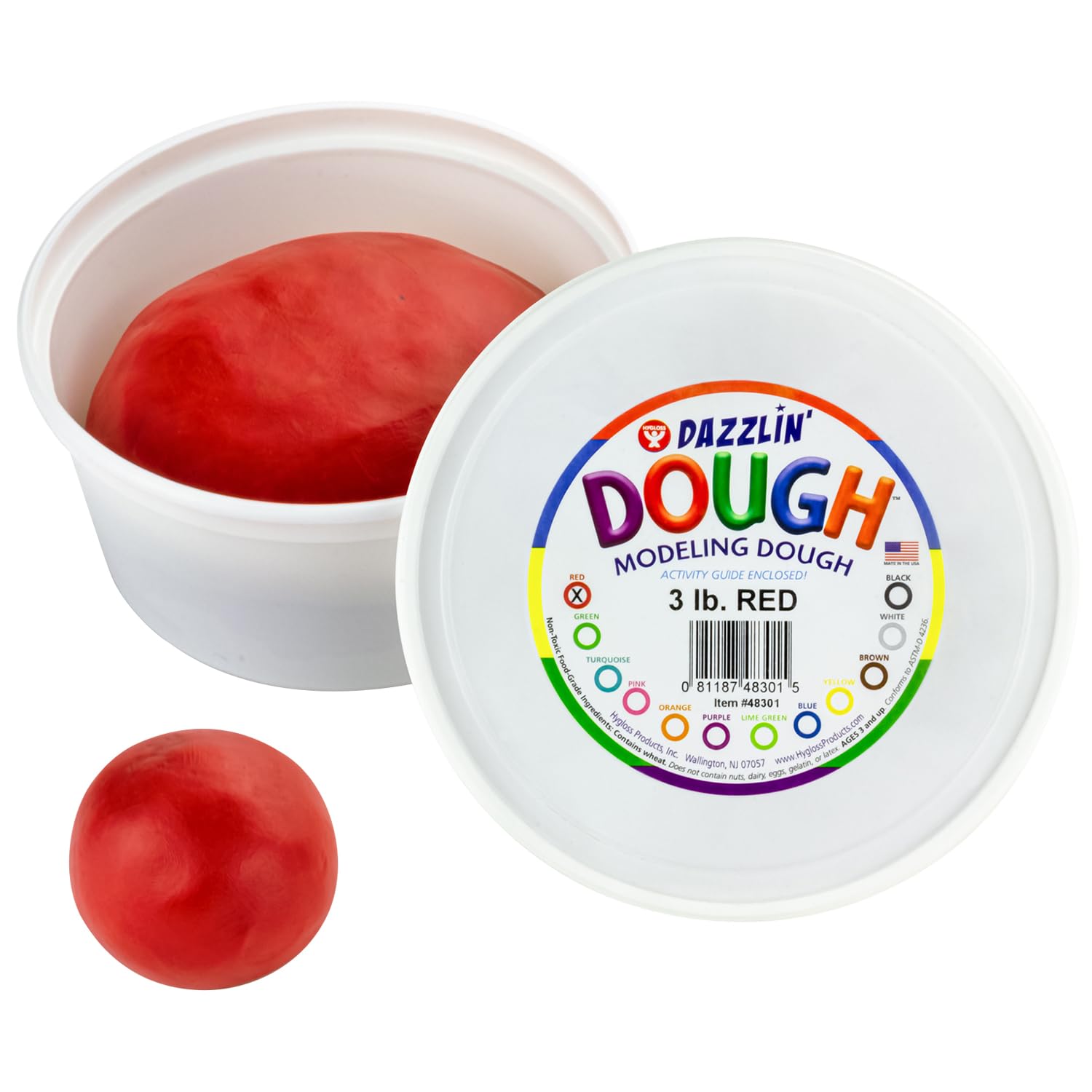 Hygloss Play Modeling Dough - 3lb Bulk Pack | Non-Toxic & Unscented Kids Art Supplies | Easter Basket Stuffers, Classroom Crafts, Party Favors | Safe for Children's Sensory Play & Creative Activities