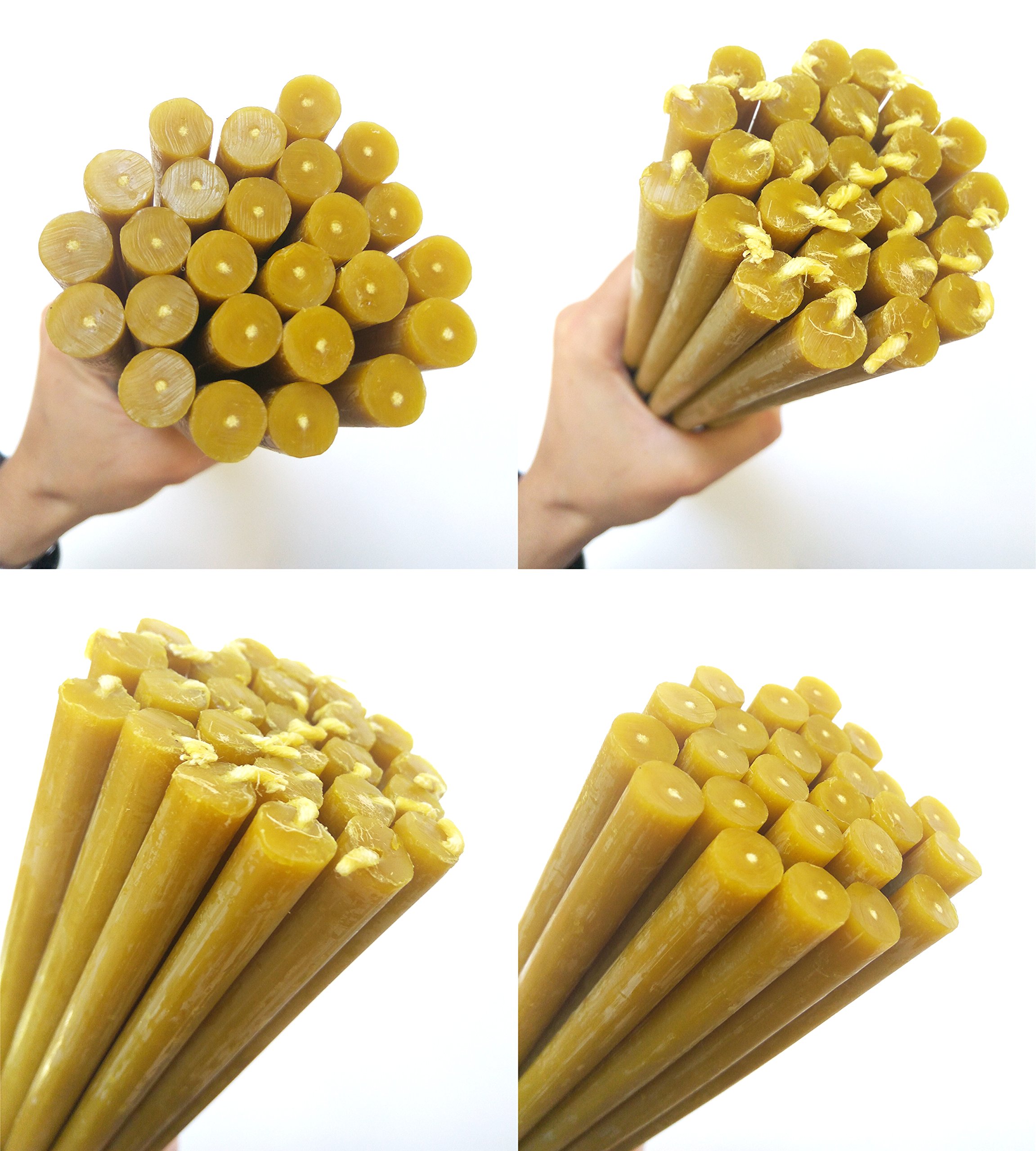 Pure Organic Beeswax Candles - Natural Honey Scented Eco-Friendly Candles with Cotton Wicks (Dripless, Smokeless, Non-Taper, 12 Inch/30cm) - 25pc Gift Box Set for Home Decor, Aromatherapy, Meditation & Romantic Ambiance