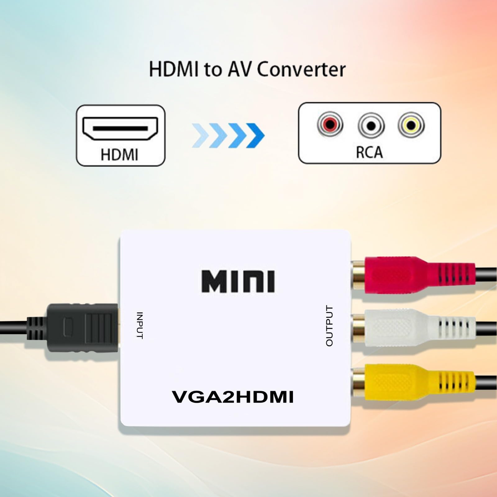 Laptrix VGA to HDMI Converter with 3.5mm Audio - 1080P Mini HD Video Adapter for PC, Laptop, Display & Projector - Perfect for Home Theater, Office Presentations & Gaming Setups