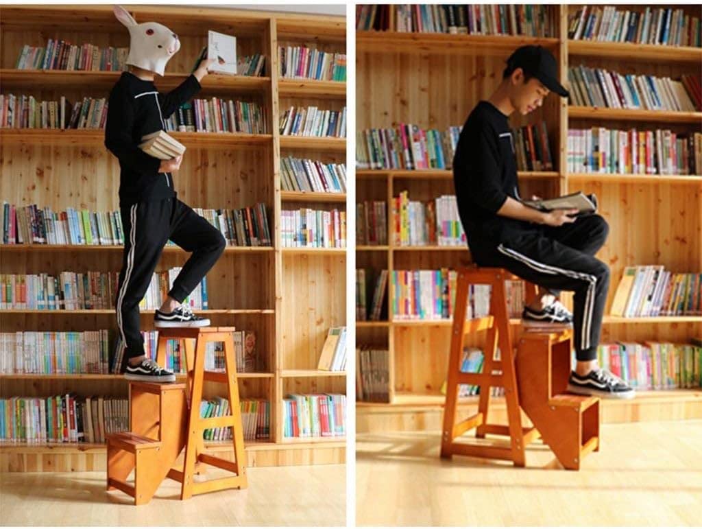 OKUOKA 3-Step Folding Step Stool - Portable Lightweight Ladder Stool for Home, Kitchen, Bathroom - Non-Slip Multi-Purpose Storage Step Stool for Adults & Kids - Perfect for Reaching High Shelves and Organizing