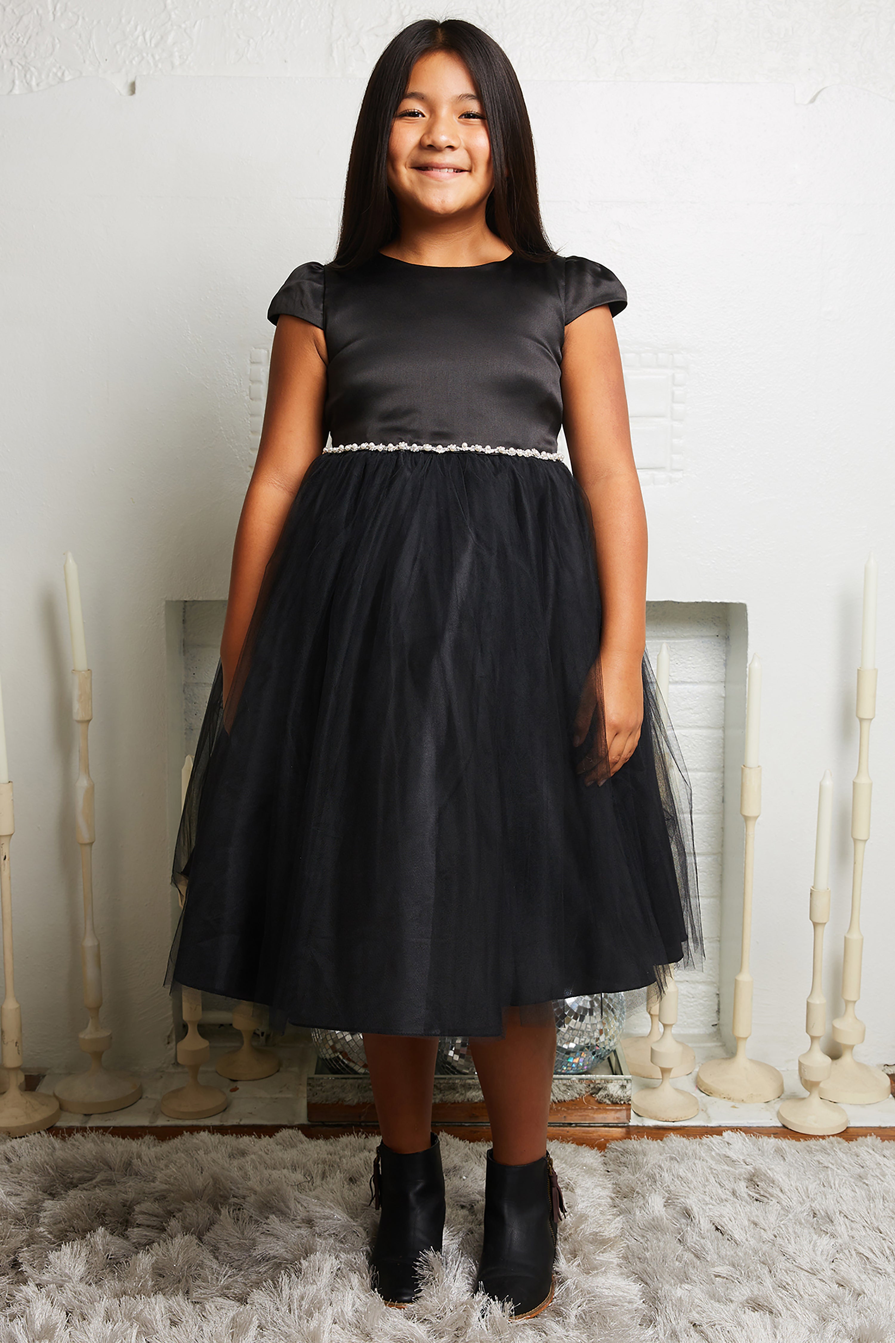Elegant Plus Size Cap Sleeve Satin Tulle Dress for Women - Waistline Trim Design - Sizes 16.5 to 20.5 - Perfect for Weddings, Parties & Special Occasions
