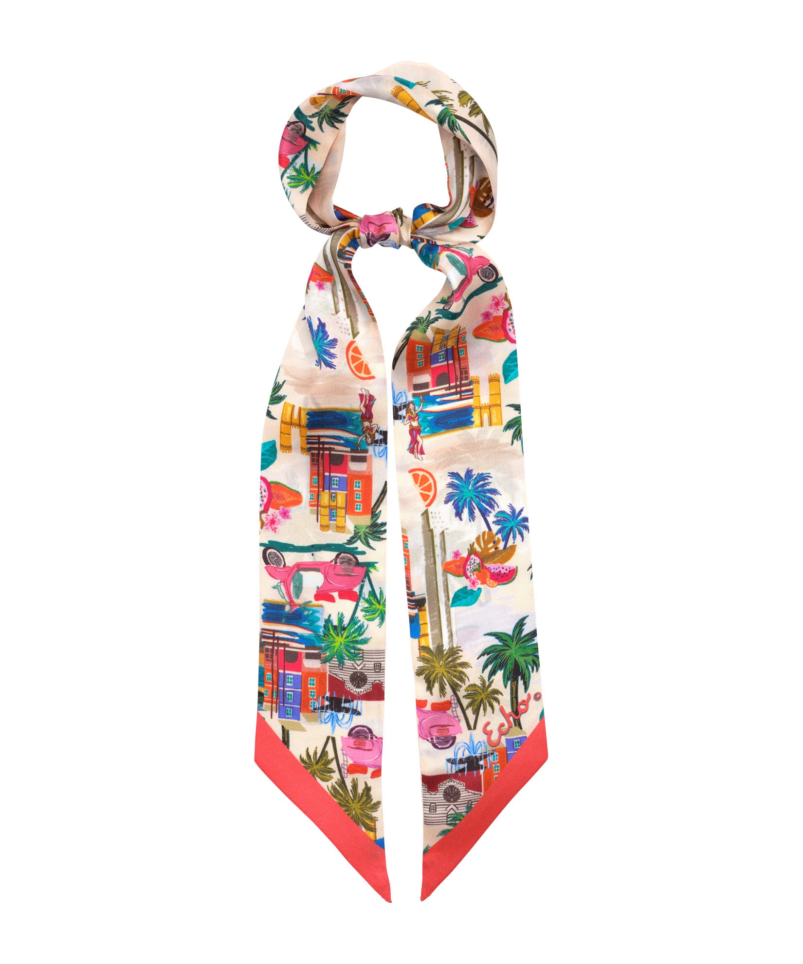 Elegant Positano Silk Ribbon Scarf - Lightweight Luxury Womens Fashion Accessory for Travel, Weddings & Special Occasions
