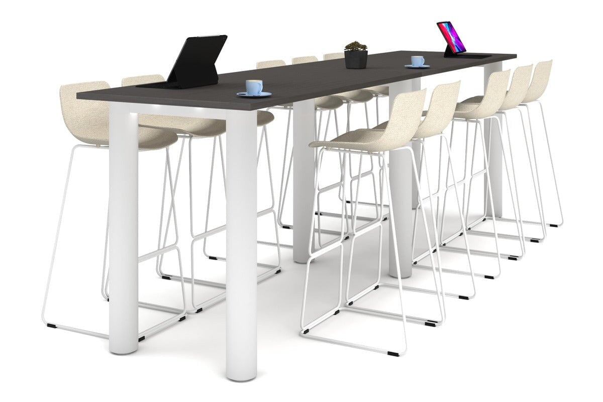 Quadro Cylinder Legs Large Counter Table - 3200L x 800W - Heavy Duty Metal Base for Kitchen Island, Bar, Restaurant & Commercial Use