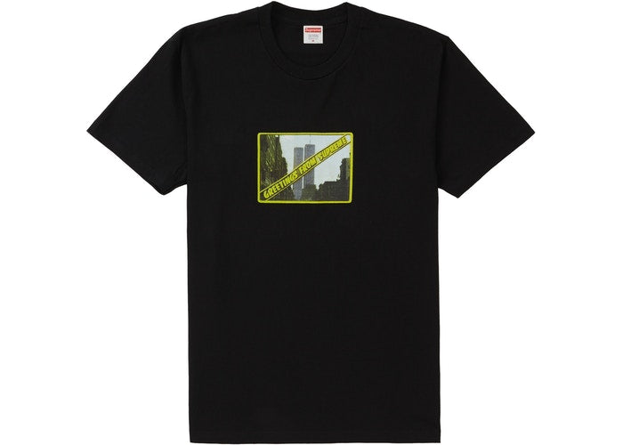 Supreme Greetings Graphic T-Shirt - Black Cotton Tee for Men & Women - Casual Streetwear for Everyday Wear & Urban Fashion