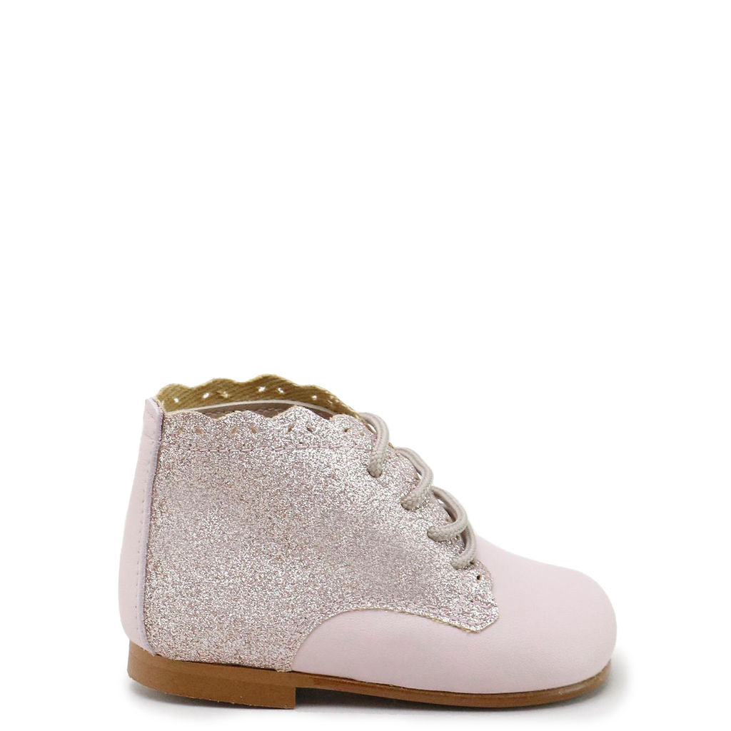 Pink Glitter Scallop Baby Booties - Soft Non-Slip Infant Shoes for Girls & Boys | Perfect for Newborn Photography, Baby Shower Gifts & First Walkers