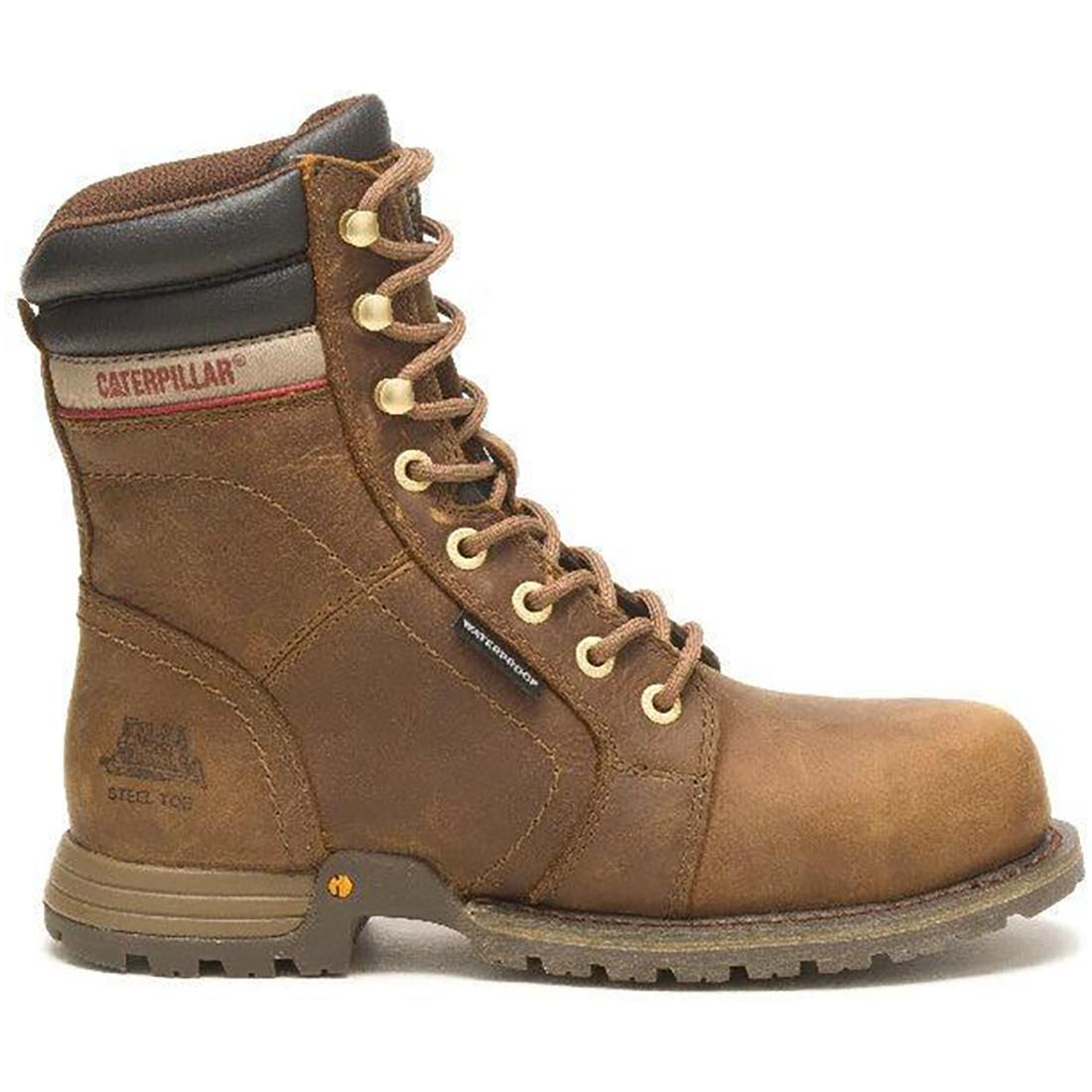 Echo Women's Steel Toe Waterproof Work Boots - Brown Safety Shoes for Construction, Warehouse & Outdoor Work - Slip Resistant & Comfortable