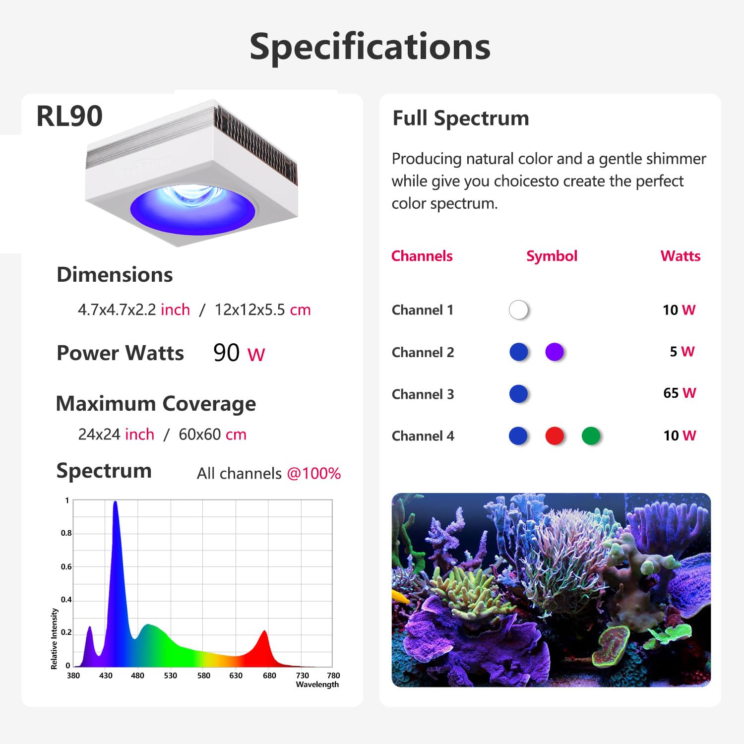 PopBloom 100W WiFi Reef LED Aquarium Light - Full Spectrum APP Control for SPS/LPS Coral Growth in Saltwater Fish Tanks (Includes Hang Kit) | Perfect for Marine Coral Farming & Home Aquarium Decoration