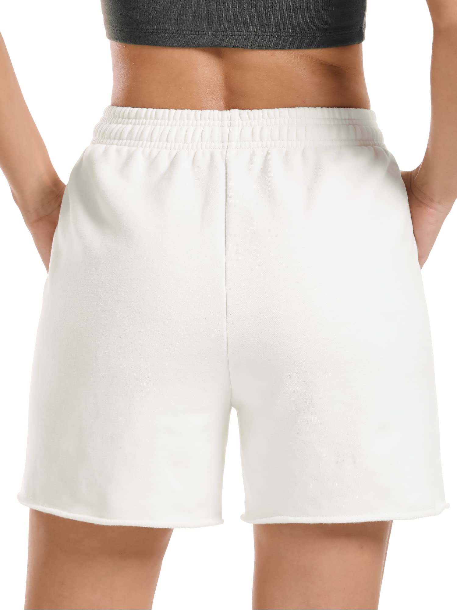 **Stelle Women's High Waisted Cotton Sweat Shorts with Drawstring & Pockets – Comfy Casual Workout, Lounge & Running Shorts for Women**