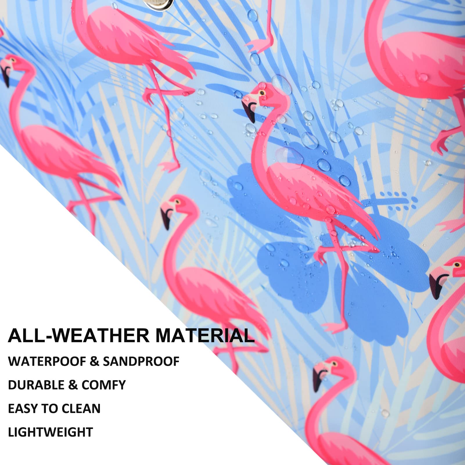 **Large Waterproof Beach Bag for Women - Sandproof Travel Tote with Zipper & Inner Pockets - Perfect for Vacation, Pool, Family Outings & Summer Getaways**