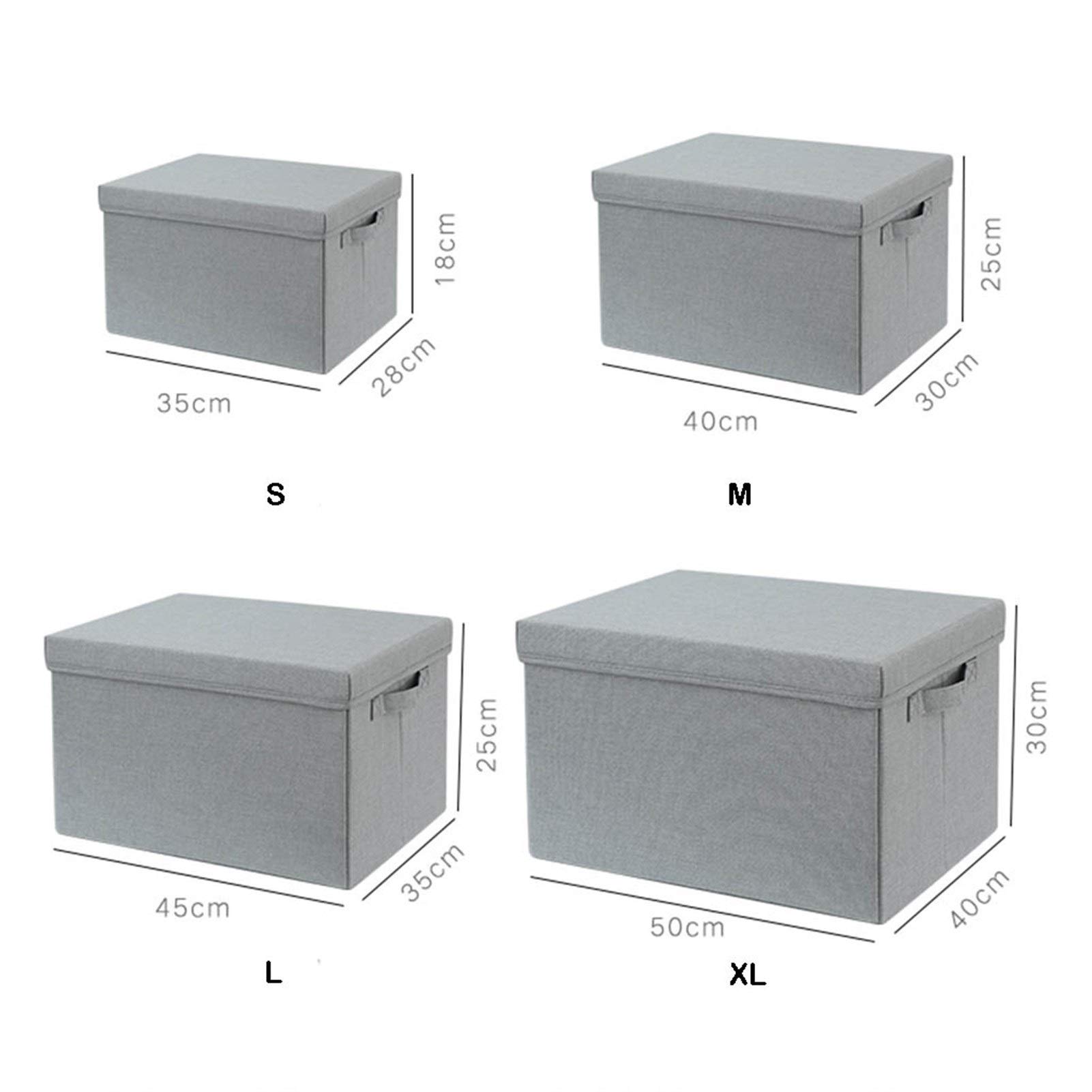 Foldable Fabric Storage Bins with Lids & Handles - 4-Pack Gray Rectangle Organizer Boxes for Closet, Shelf, Home & Office Organization - Perfect for Bedroom, Kids' Room, and Laundry Storage