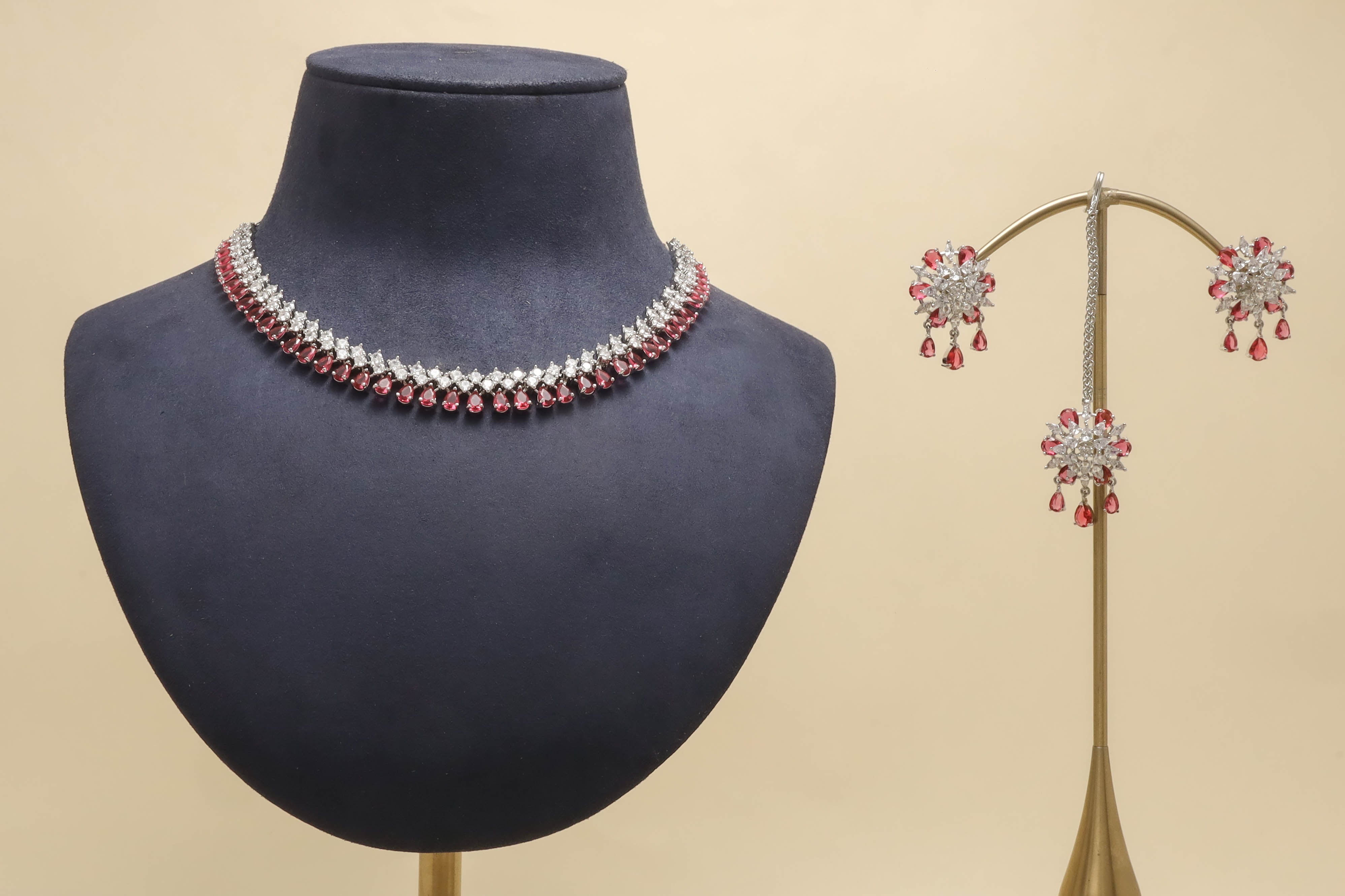 Layla CZ Full Set Jewelry - Cubic Zirconia Earrings, Necklace & Bracelet Set for Women | Perfect for Parties, Weddings & Special Occasions