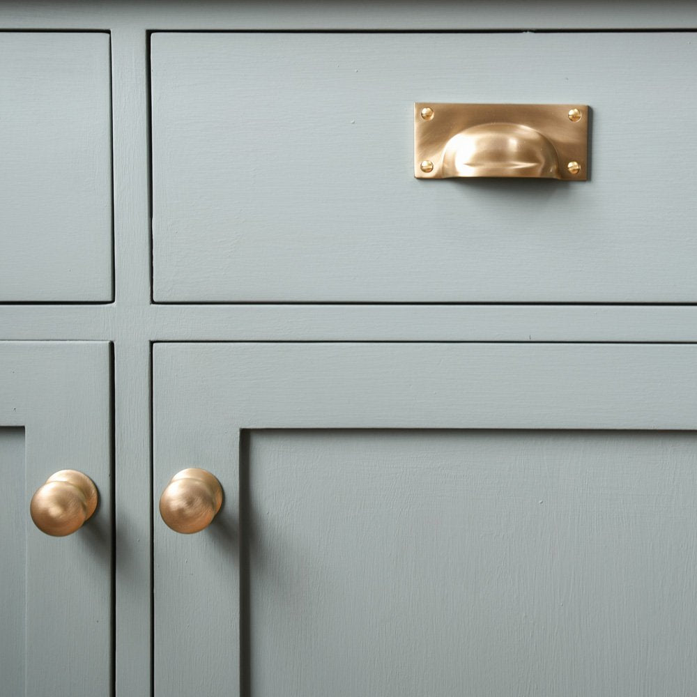 Satin Brass Hooded Drawer Handle - Vintage Cabinet Pulls for Kitchen & Bathroom - Matte Finish Hardware for Dresser, Wardrobe & Furniture Upgrade