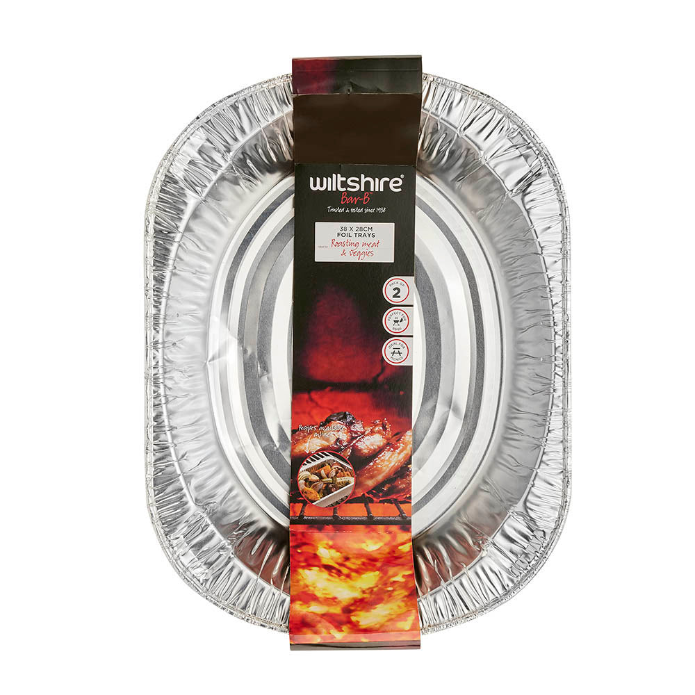 Heavy-Duty Aluminum Foil Pans - Large Size (Pack of 2) | Commercial-Grade Baking & Roasting Trays for BBQ, Catering & Meal Prep
