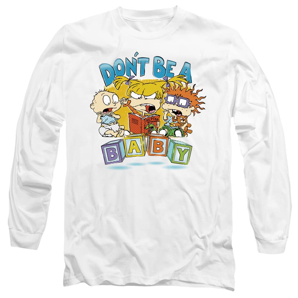 LOGOVISION Rugrats 'Don't Be A Baby' Graphic Long-Sleeve T-Shirt for Men & Women | 90s Cartoon Nostalgia | Casual Wear & Gift for Nickelodeon Fans