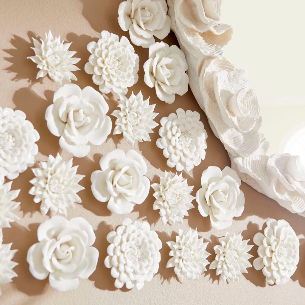 Cyan Design 09107 Flourishing Flowers Wall Decor - Off White Glaze, Medium Size - Perfect for Living Room, Bedroom & Home Office Decor
