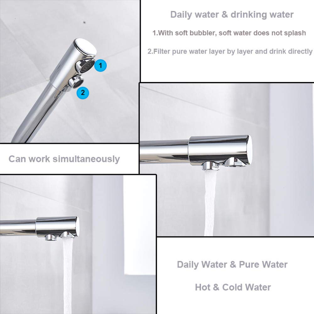 360° Rotating Brass Kitchen Faucet - Deck Mounted Pure Water Filter Faucet for Modern Home Kitchen Sink | Perfect for Cooking, Washing Dishes & Filling Pots