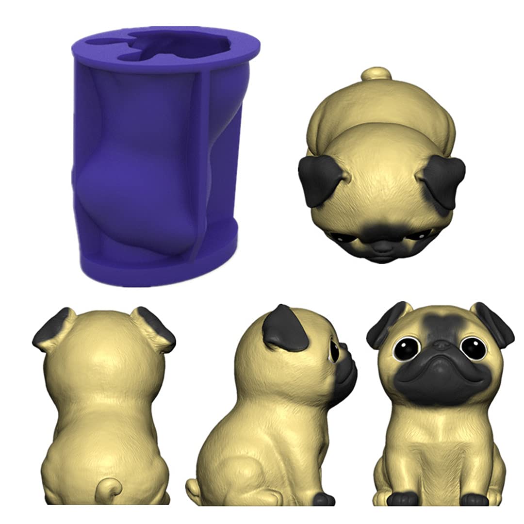 3D Dog Silicone Molds for Candle, Soap, Fondant, Chocolate - Pug & Teddy Bear Cake Baking Molds - DIY Craft Supplies for Home Decor, Party Favors, and Gift Making