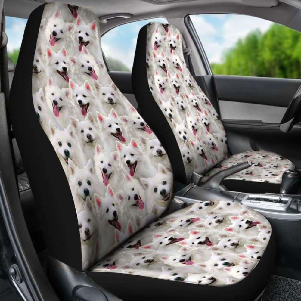 American Eskimo Dog Full Face Car Seat Covers for Pets - Waterproof & Non-Slip Pet Car Seat Protector - Perfect for Travel, Road Trips, and Daily Commutes