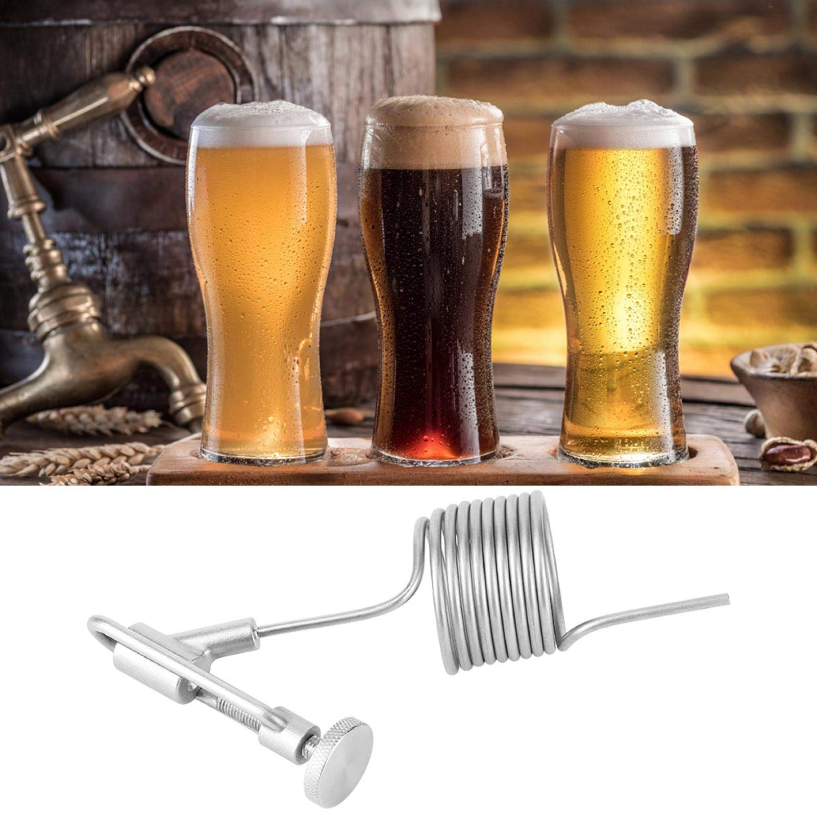 304 Stainless Steel Sampling Coil Defoamer for Homebrew Beer - Brewing Sampling Valve & Defrother Kit - Fermenter Accessory for Beer, Wine & Mead Making (Silver)