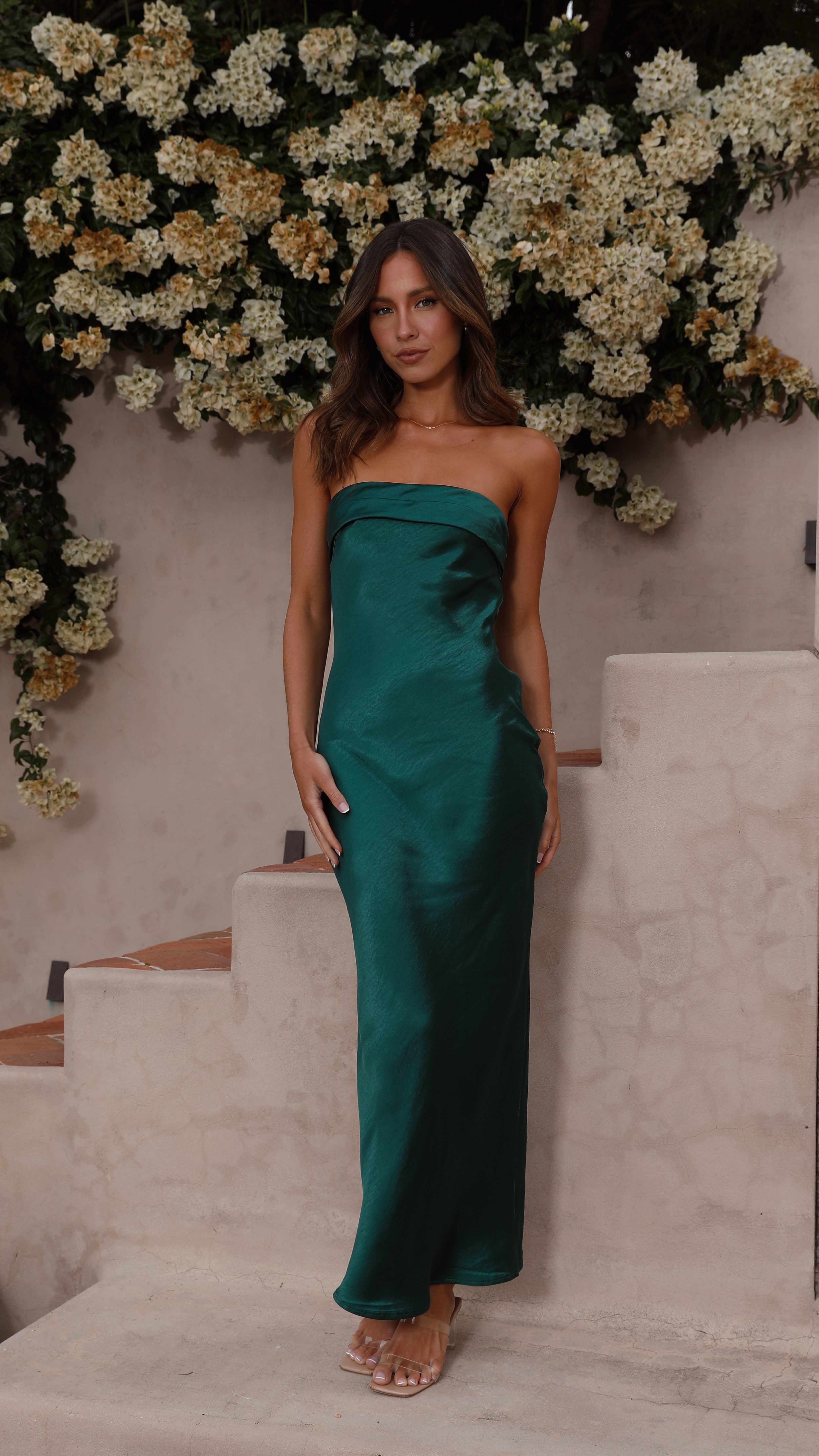 Gisele Maxi Dress in Emerald Green - Elegant Long Flowy Dress for Women, Perfect for Weddings, Parties & Summer Vacations