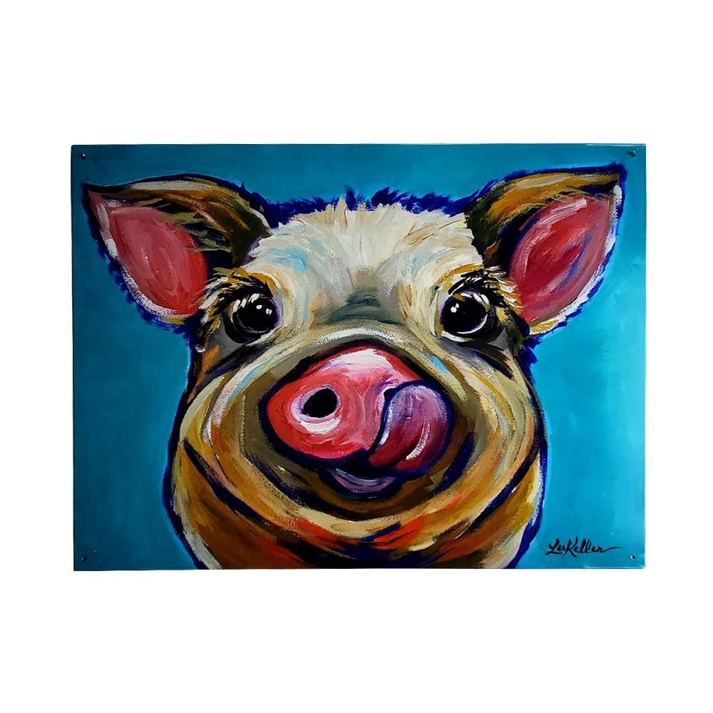 Vintage Pig Tin Sign - Retro Metal Wall Decor for Home Bar & Garage