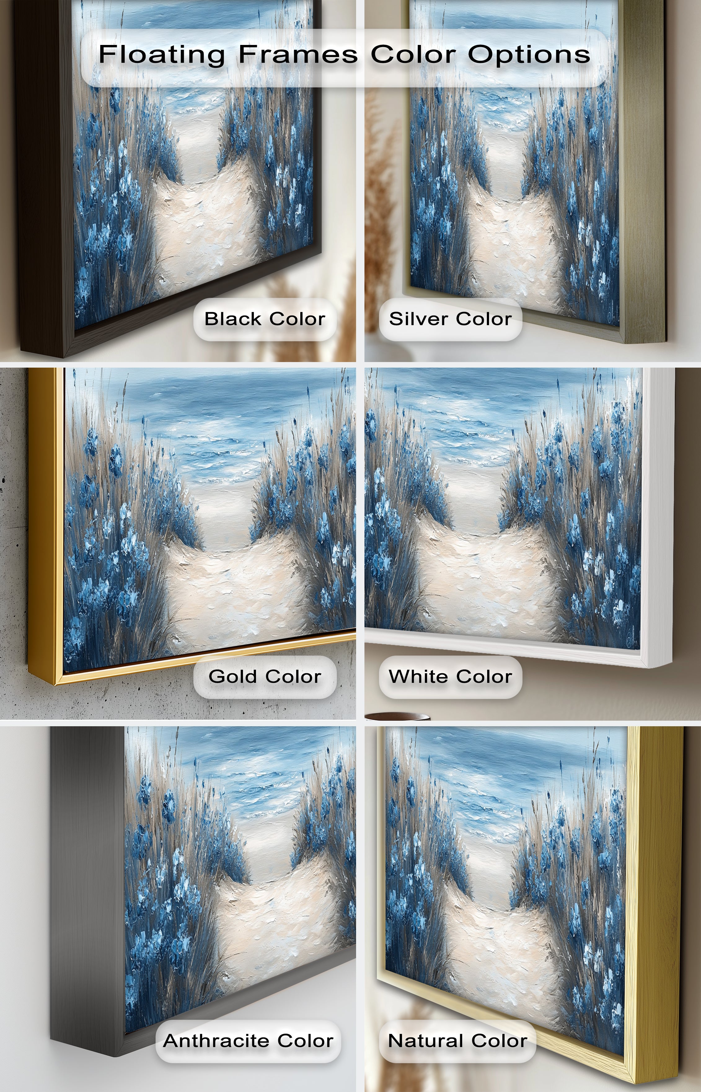 Coastal Beach Path Wall Art - Handmade Landscape Oil Painting for Living Room, Bedroom & Office Decor | Scenic Shoreline Canvas Print