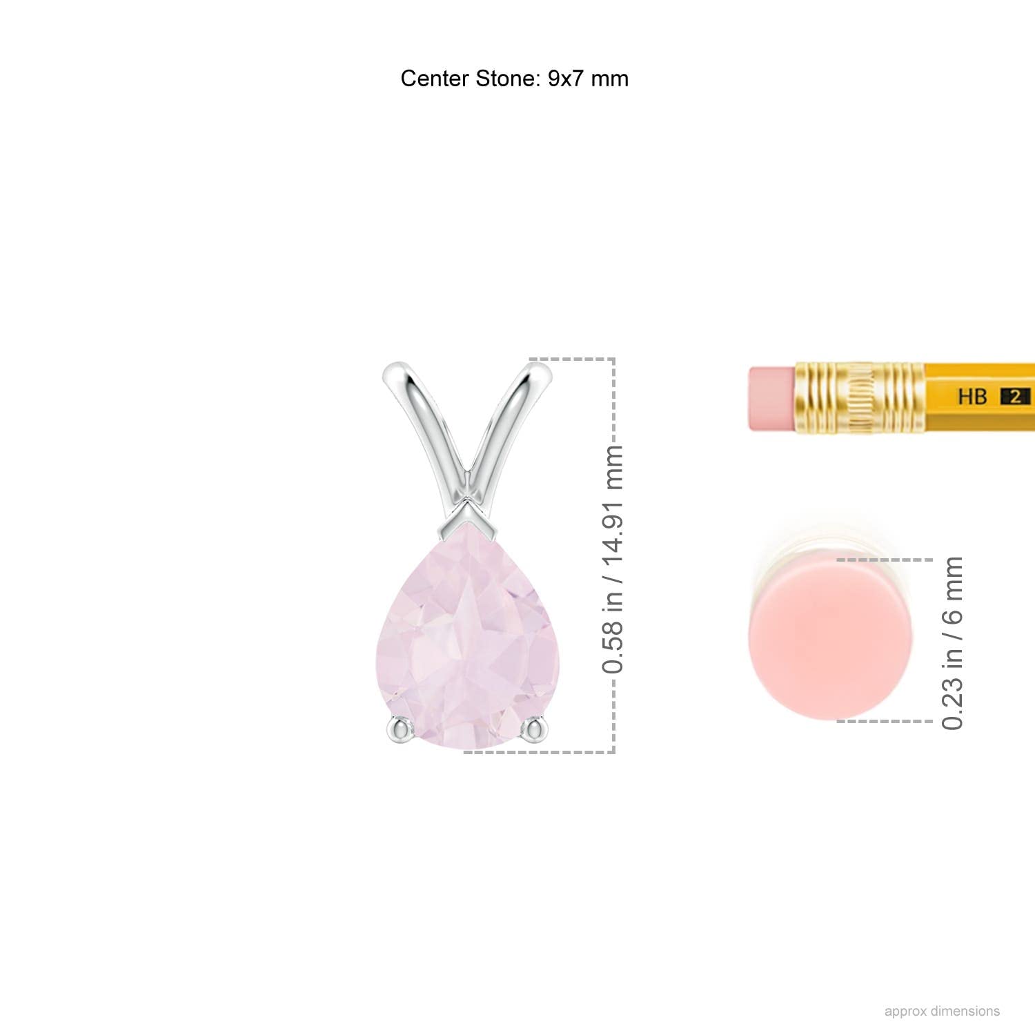 Angara Natural 1.5 Carat Rose Quartz Sterling Silver Pendant Necklace for Women (Grade-A, 9x7mm) | Elegant Jewelry Gift for Birthday, Anniversary & Wedding | Perfect for Date Nights, Office Wear & Special Occasions