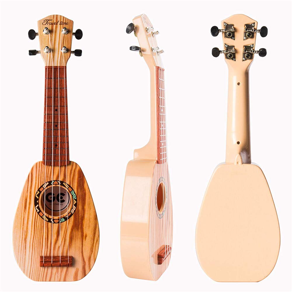 YOLOPARK 17 Inch Wooden Kids Toy Guitar for Boys & Girls - Mini Toddler Ukulele with 4 Strings for 3-7 Year Olds | Beginner Musical Instrument & Educational Toy for Children | Perfect for Birthday Gifts, Music Lessons & Pretend Play
