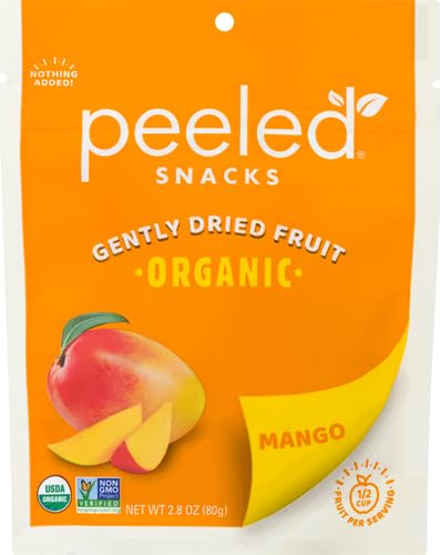 Organic Dried Mango Snacks - Healthy Vegan Fruit Strips, Gluten-Free, Non-GMO, No Added Sugar - Perfect for On-the-Go Lunches, Travel, Hiking & Office Snacking - 2.8 Oz Pack