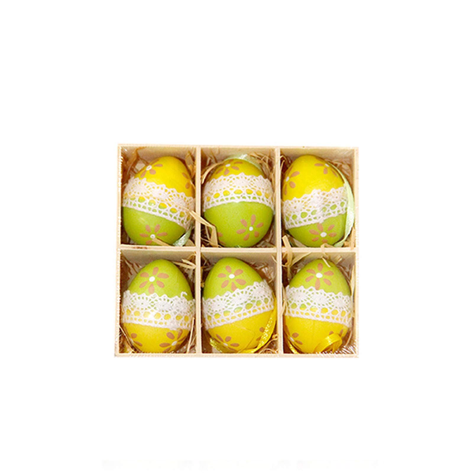 DFDGBD Lace Decorative Green Trim Yellow Pieces - 6 Pack Autumn Wedding Decorations, Easter & Birthday Party Home Decor (Multicolor, One Size) - Perfect for Seasonal Celebrations, Table Centerpieces, and Festive Home Styling
