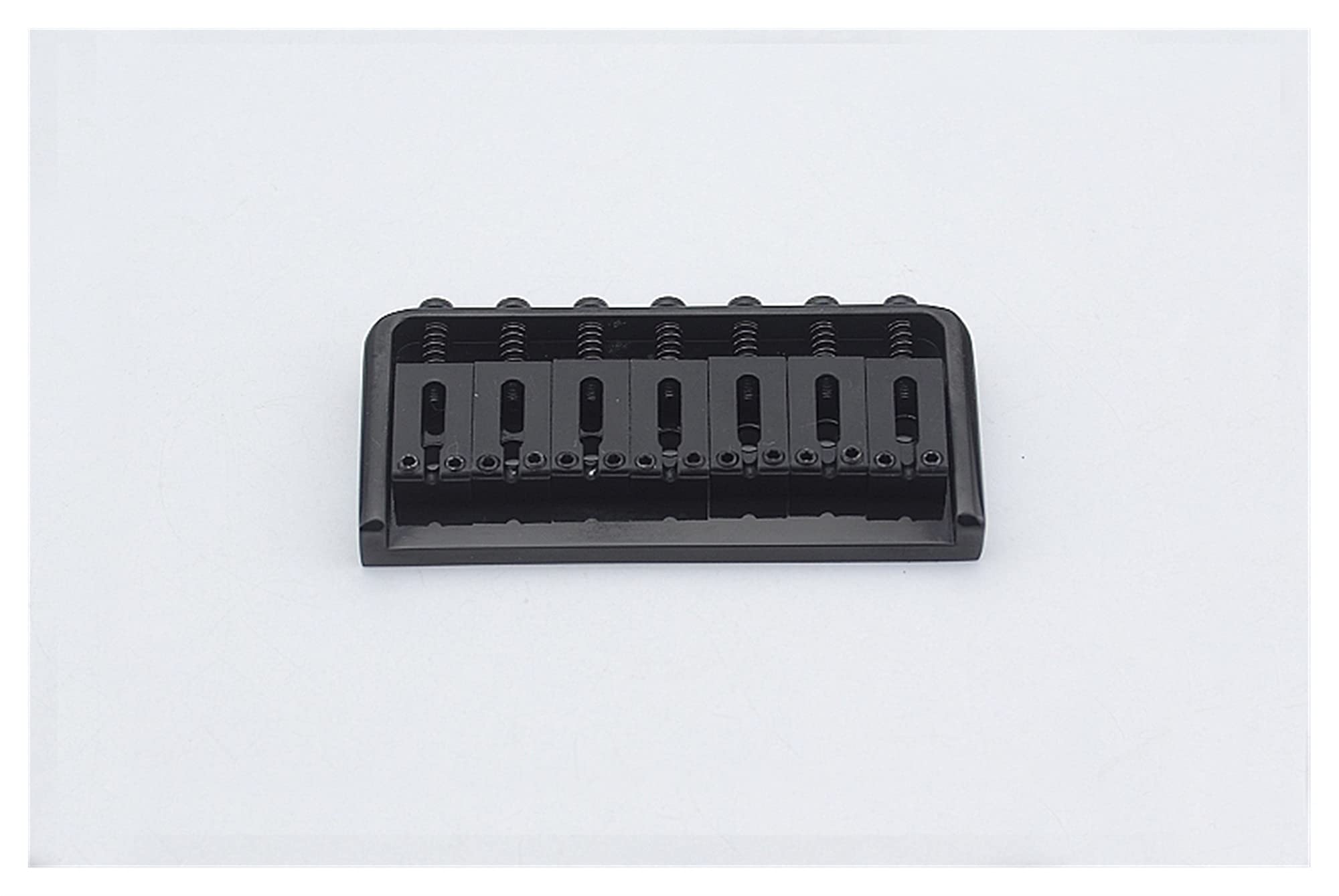 7-String Electric Guitar Fixed Bridge Saddle Set - Stainless Steel Black Tailpiece with Steel Plate | Perfect for Guitar Repair, Upgrades & Professional Performances