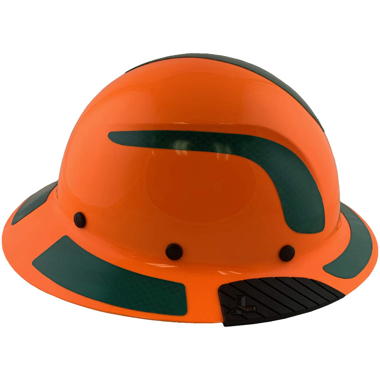Fiberglass Composite Full Brim Safety Helmet - ANSI Certified Hi-Viz Orange Hard Hat with Green Reflective Decals & Free Tote Bag - Ideal for Construction, Industrial Work & Outdoor Safety Gear